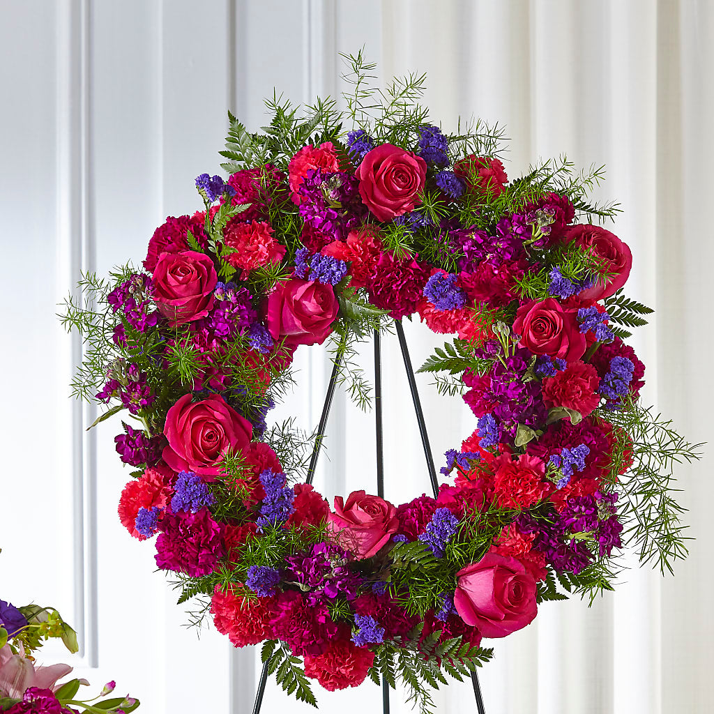 Calming Colors Wreath – New Rochelle Florist, New Rochelle NY