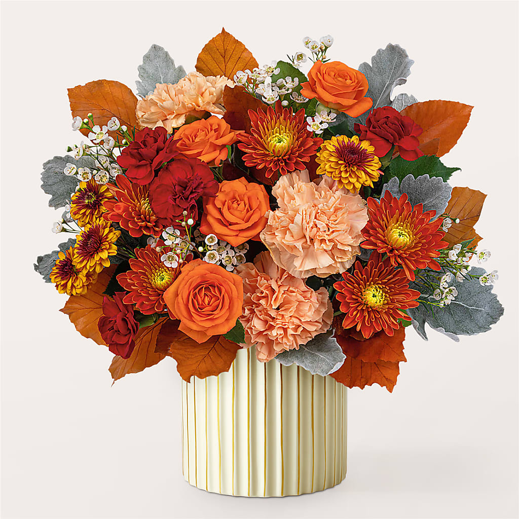 Merlot Bouquet with Ivory Vase – New Rochelle Florist, New Rochelle NY