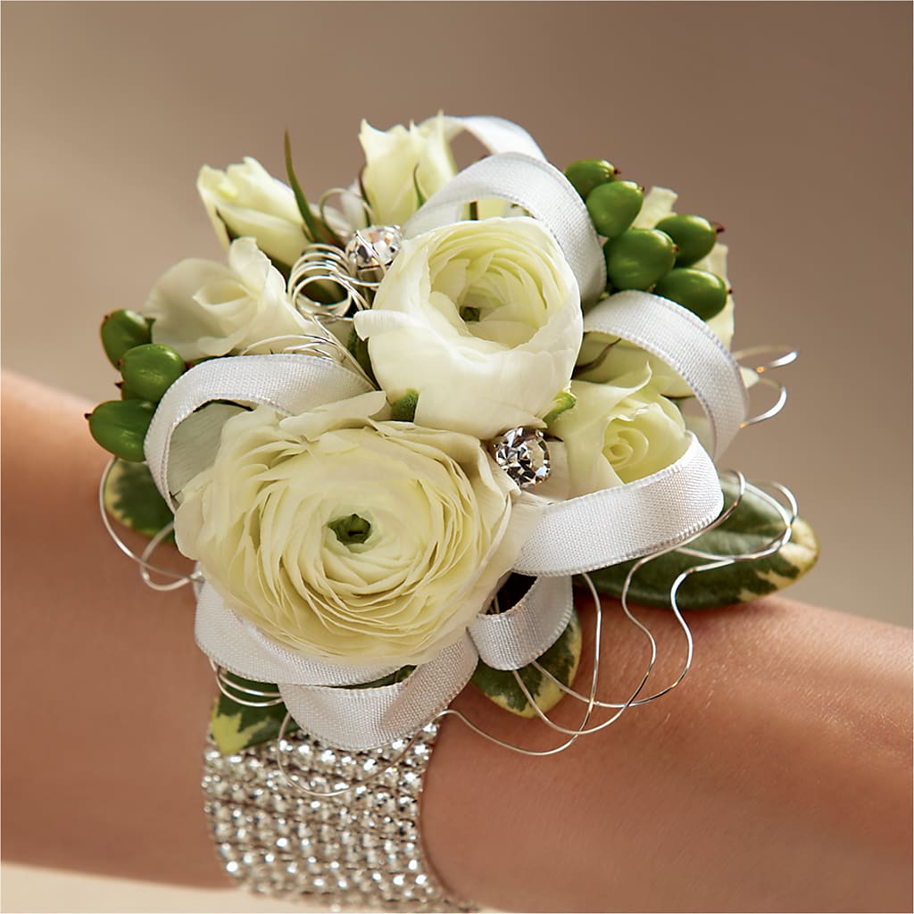 White Wedding Corsage – New Rochelle Florist, New Rochelle NY