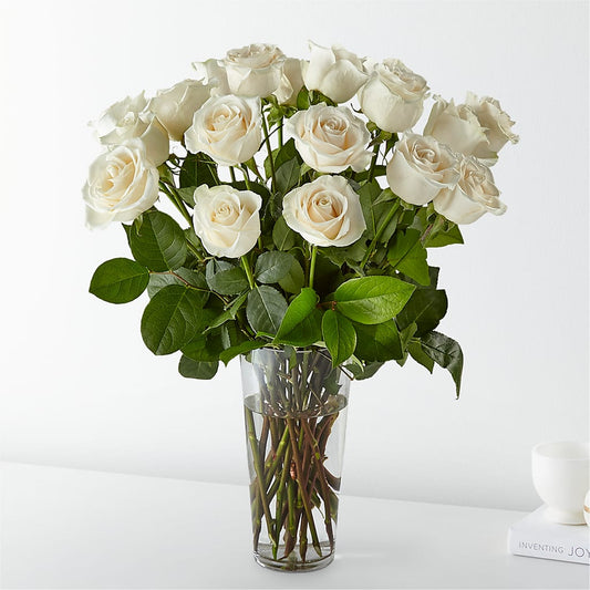 Long Stem White Rose Bouquet –  New Rochelle Florist, New Rochelle NY