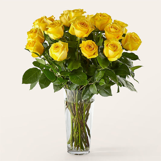 Long Stem Yellow Rose Bouquet –  New Rochelle Florist, New Rochelle NY