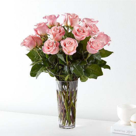 Long Stem Pink Rose Bouquet –  New Rochelle Florist, New Rochelle NY