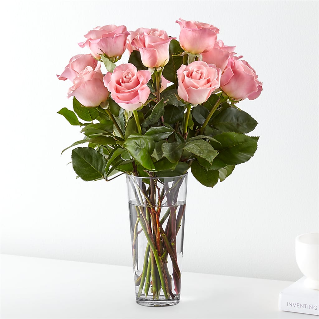 Long Stem Pink Rose Bouquet –  New Rochelle Florist, New Rochelle NY