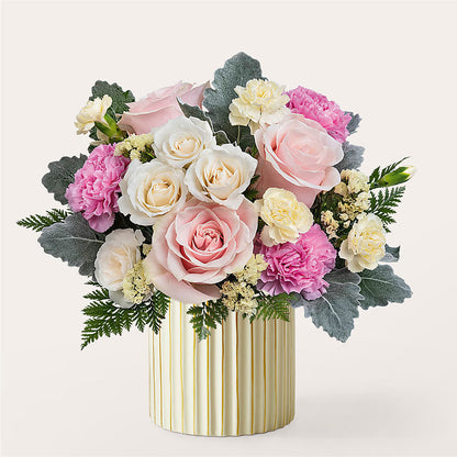 Blissful Moments Bouquet with Ivory Vase –  New Rochelle Florist, New Rochelle NY