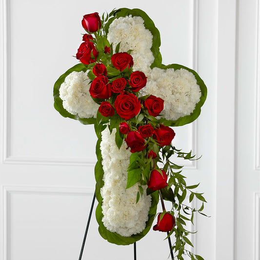 Floral Cross Easel –  New Rochelle Florist, New Rochelle NY