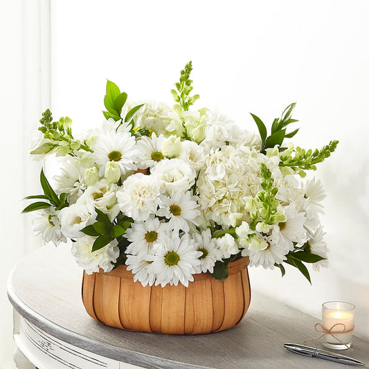 Pure Ivory Basket –  New Rochelle Florist, New Rochelle NY