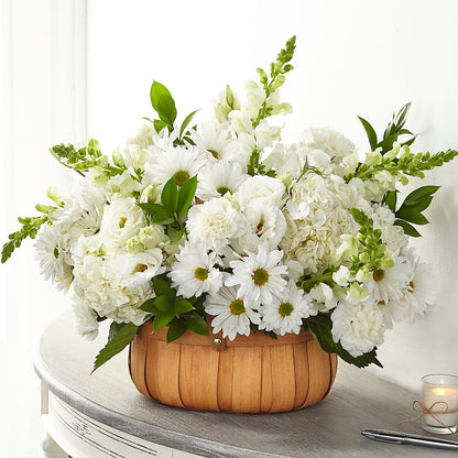 Pure Ivory Basket –  New Rochelle Florist, New Rochelle NY
