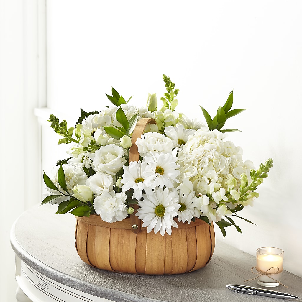 Pure Ivory Basket –  New Rochelle Florist, New Rochelle NY