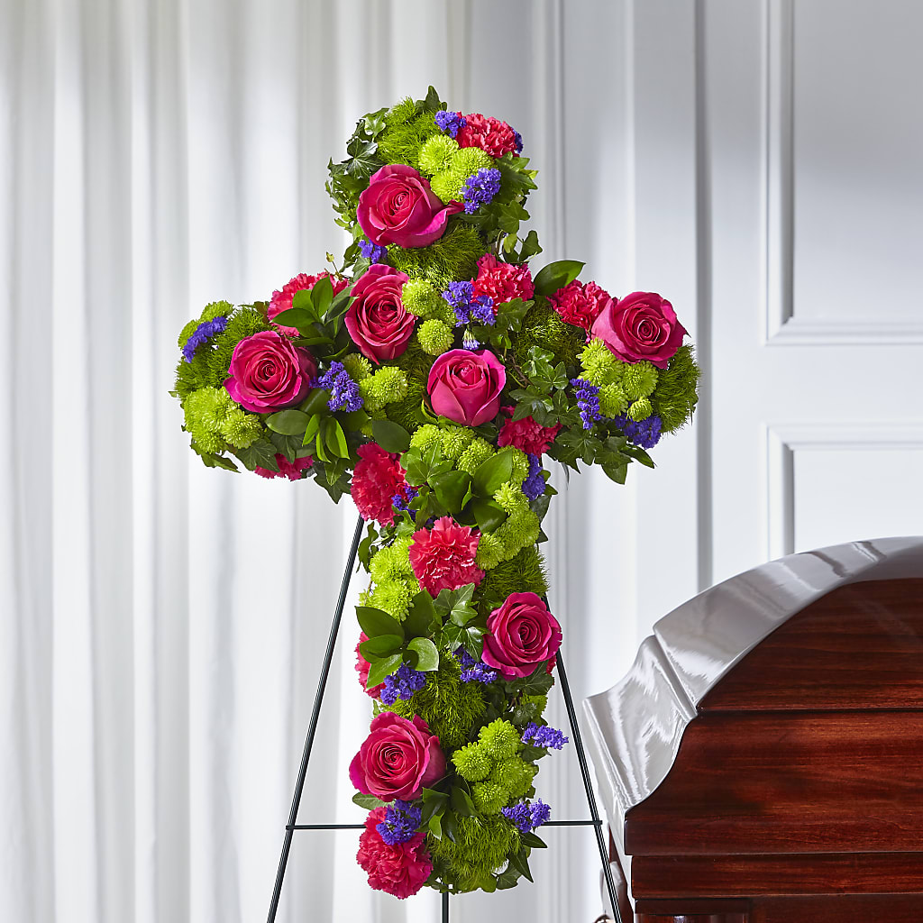 Tribute Rose Floral Cross –  New Rochelle Florist, New Rochelle NY