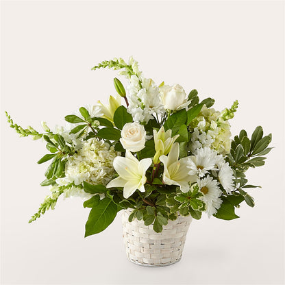 Ivory Elegance Floral Basket –  New Rochelle Florist, New Rochelle NY