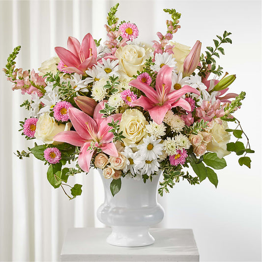Empathetic Blooms Urn Arrangement –  New Rochelle Florist, New Rochelle NY