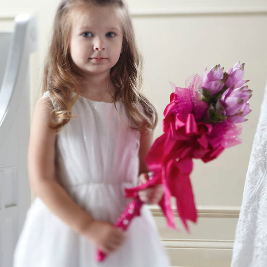 Sparkle Pink Flower Girl Bouquet –  New Rochelle Florist, New Rochelle NY
