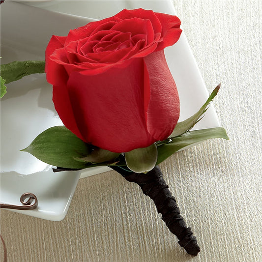 Red Rose Boutonniere –  New Rochelle Florist, New Rochelle NY