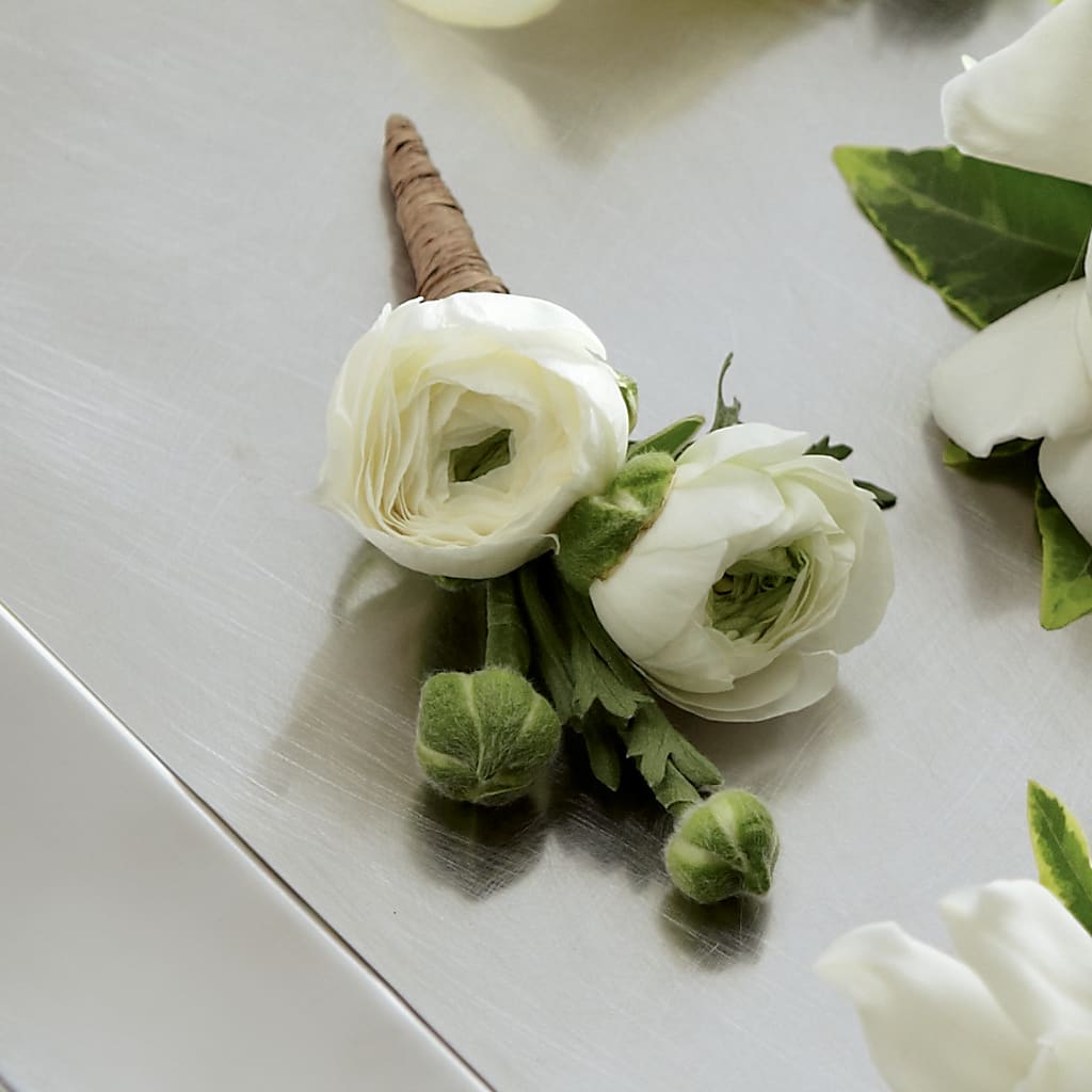 White Ranunculus Boutonniere –  New Rochelle Florist, New Rochelle NY